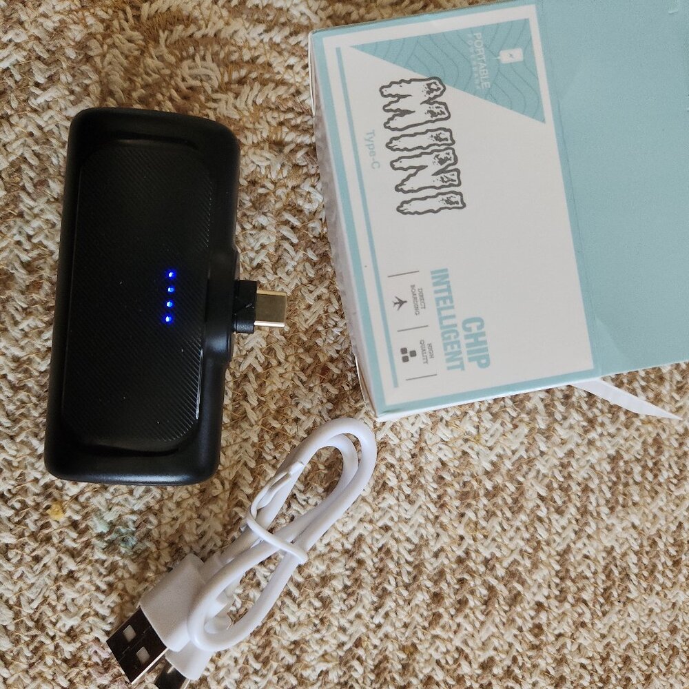 Mini portable fast charger power bank type c